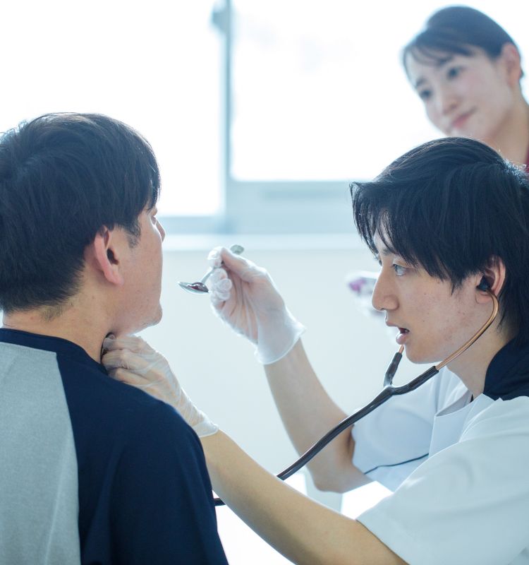 併設医療機関での臨床実習の様子