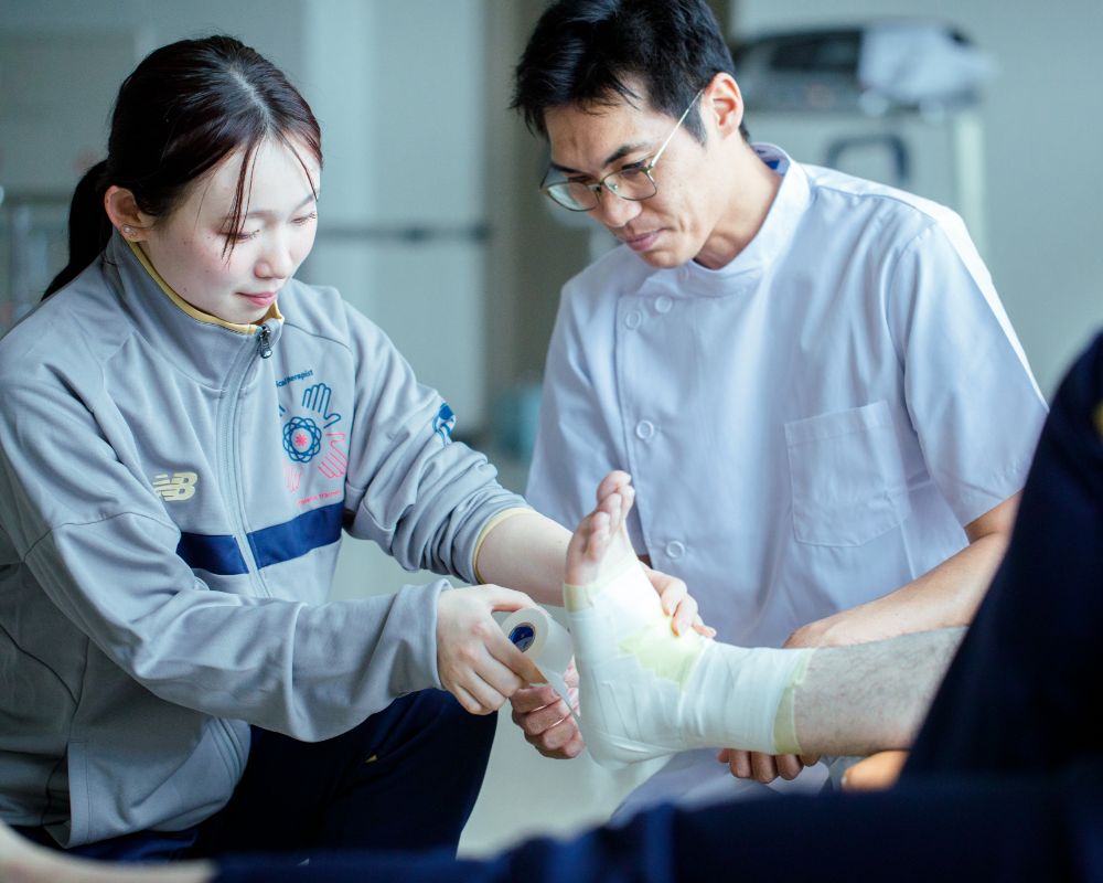 アスレティックトレーナー併修コースのピックアップ授業の様子